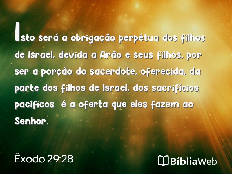 Êxodo 29:28 em imagem para compartilhar