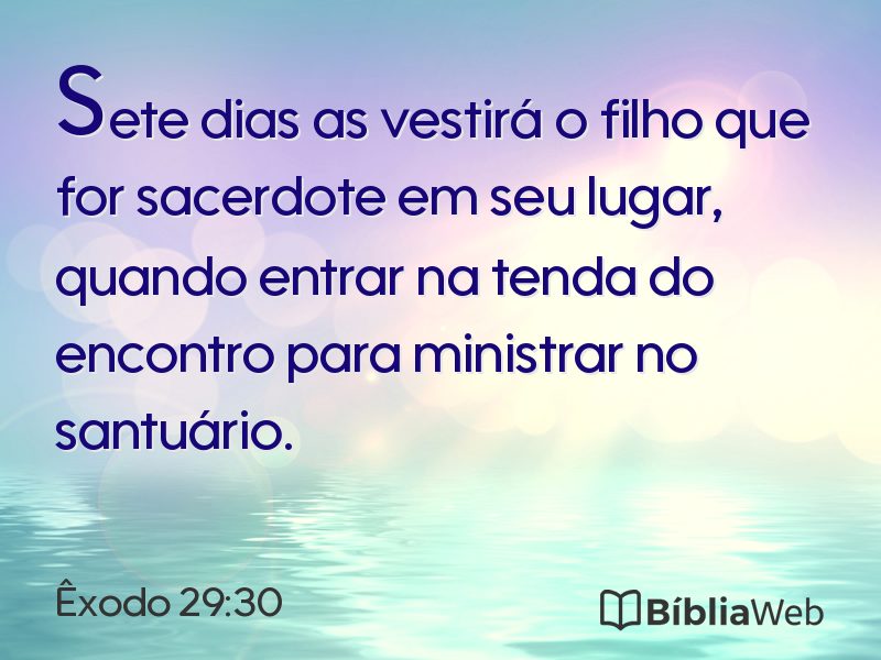 Êxodo 29:30 em imagem para compartilhar
