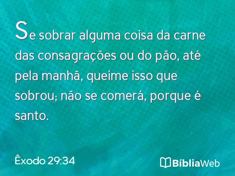 Êxodo 29:34 em imagem para compartilhar