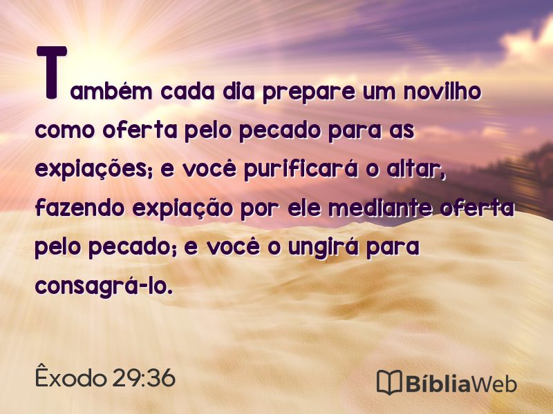 Êxodo 29:36 em imagem para compartilhar