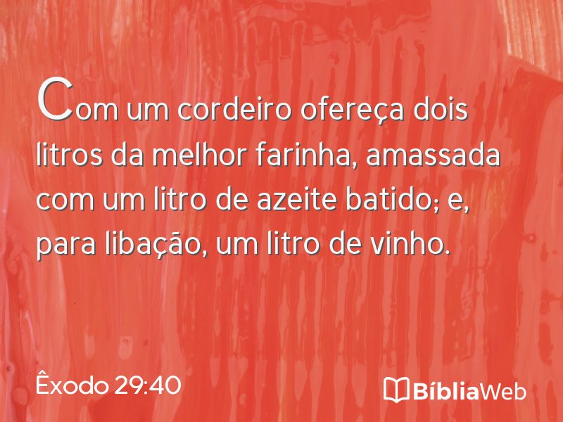 Êxodo 29:40 em imagem para compartilhar