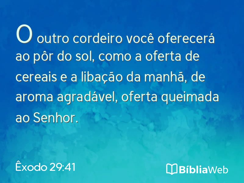 Êxodo 29:41 em imagem para compartilhar