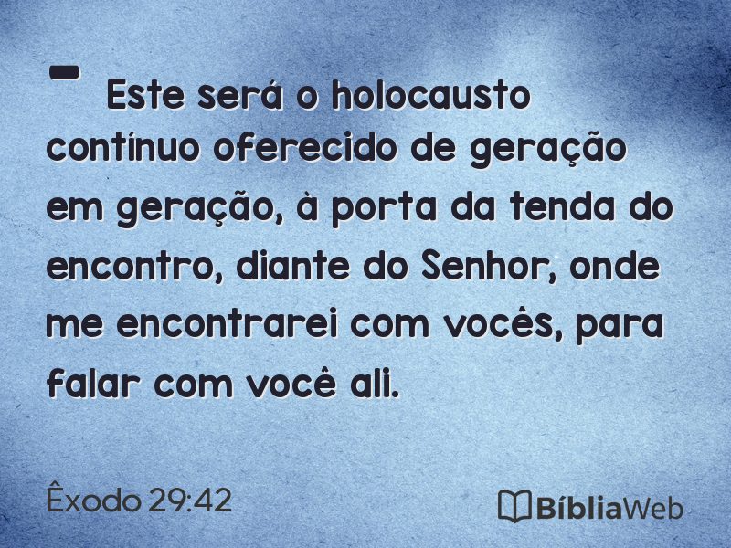 Êxodo 29:42 em imagem para compartilhar