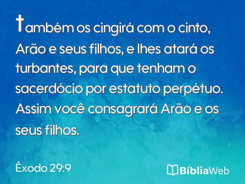 Êxodo 29:9 em imagem para compartilhar