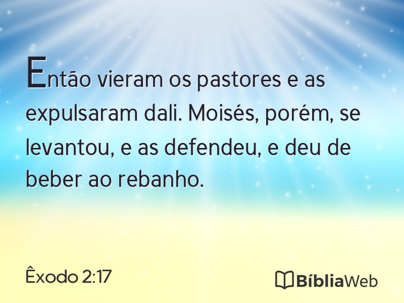 Êxodo 2:17 em imagem para compartilhar