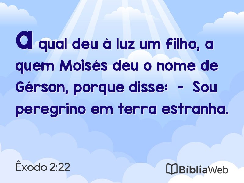 Êxodo 2:22 em imagem para compartilhar
