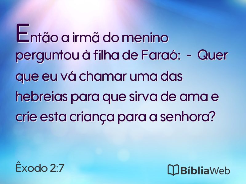 Êxodo 2:7 em imagem para compartilhar