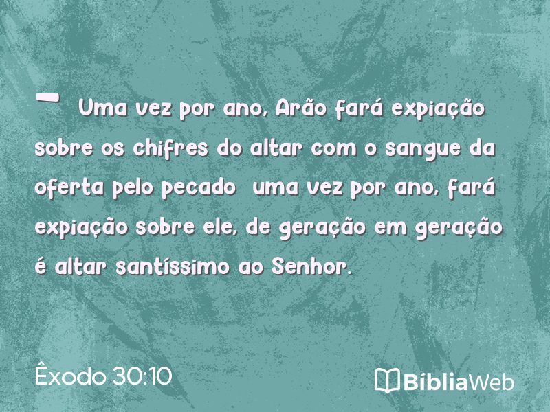Êxodo 30:10 em imagem para compartilhar