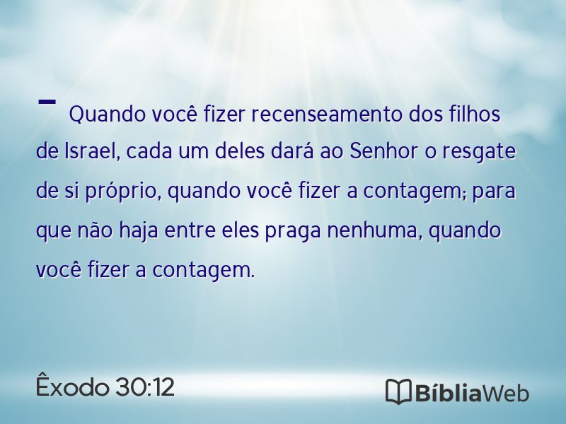 Êxodo 30:12 em imagem para compartilhar