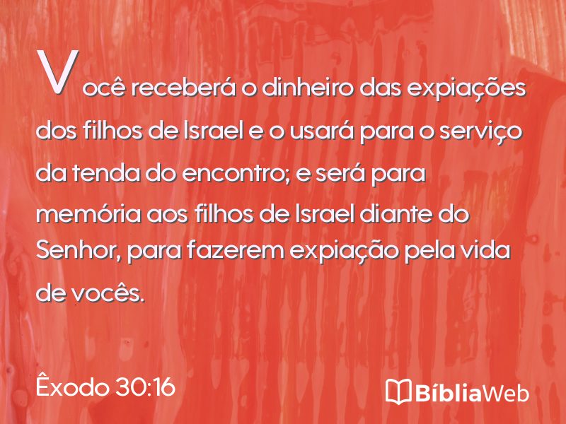 Êxodo 30:16 em imagem para compartilhar