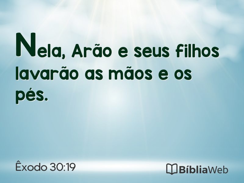 Êxodo 30:19 em imagem para compartilhar