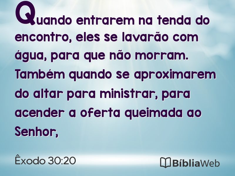 Êxodo 30:20 em imagem para compartilhar