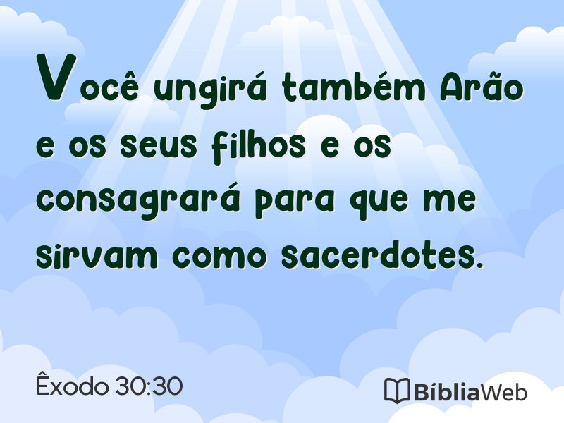 Êxodo 30:30 em imagem para compartilhar