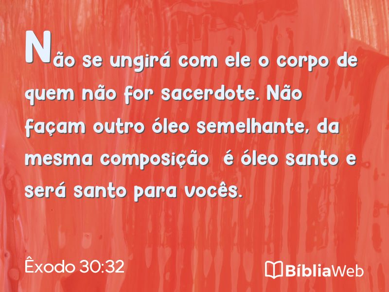Êxodo 30:32 em imagem para compartilhar