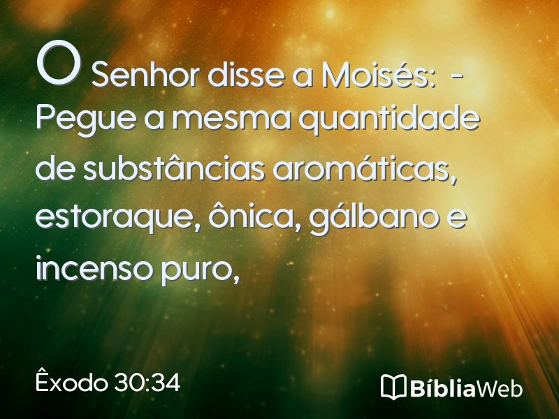 Êxodo 30:34 em imagem para compartilhar
