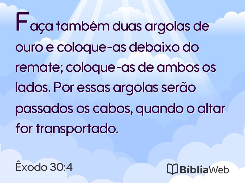 Êxodo 30:4 em imagem para compartilhar