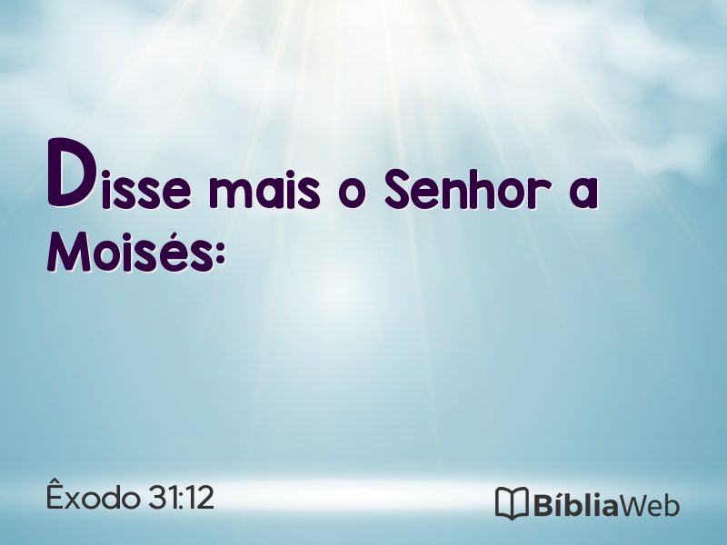 Êxodo 31:12 em imagem para compartilhar