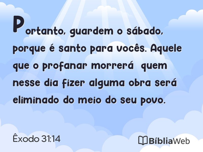 Êxodo 31:14 em imagem para compartilhar