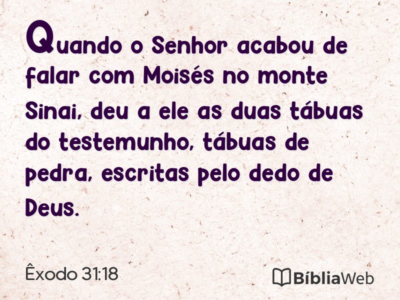 Êxodo 31:18 em imagem para compartilhar
