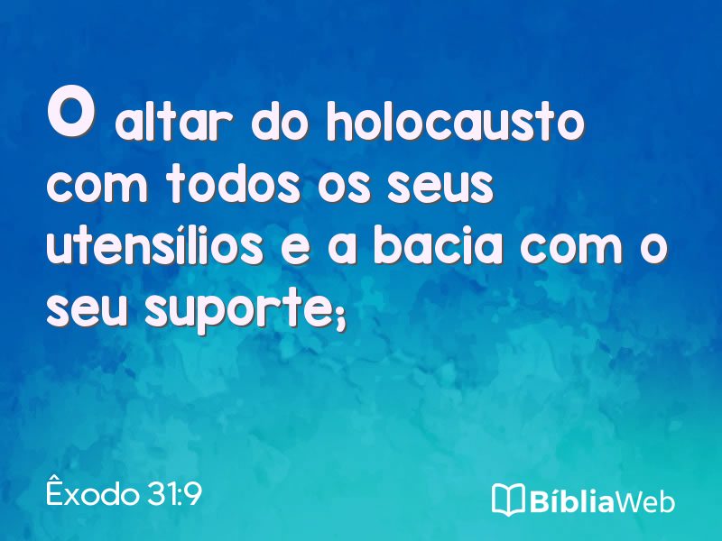 Êxodo 31:9 em imagem para compartilhar