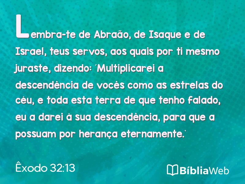 Êxodo 32:13 em imagem para compartilhar