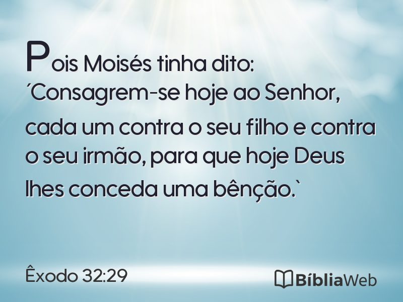 Êxodo 32:29 em imagem para compartilhar