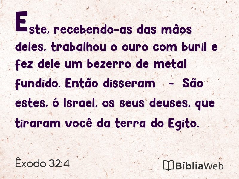 Êxodo 32:4 em imagem para compartilhar