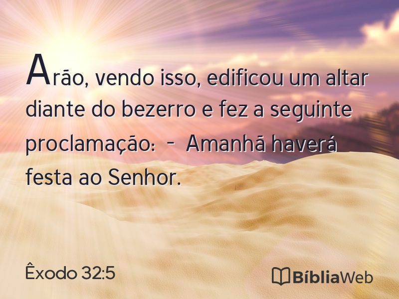 Êxodo 32:5 em imagem para compartilhar