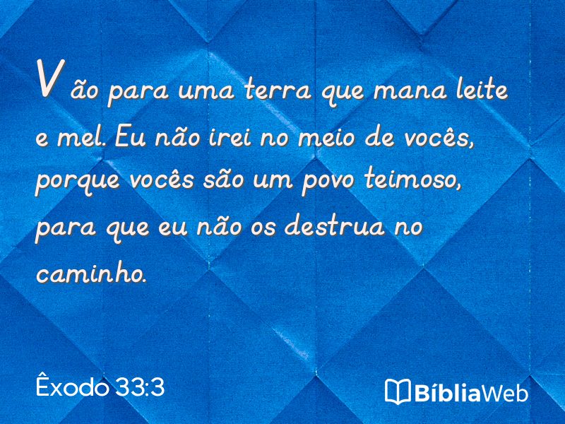 Êxodo 33:3 em imagem para compartilhar