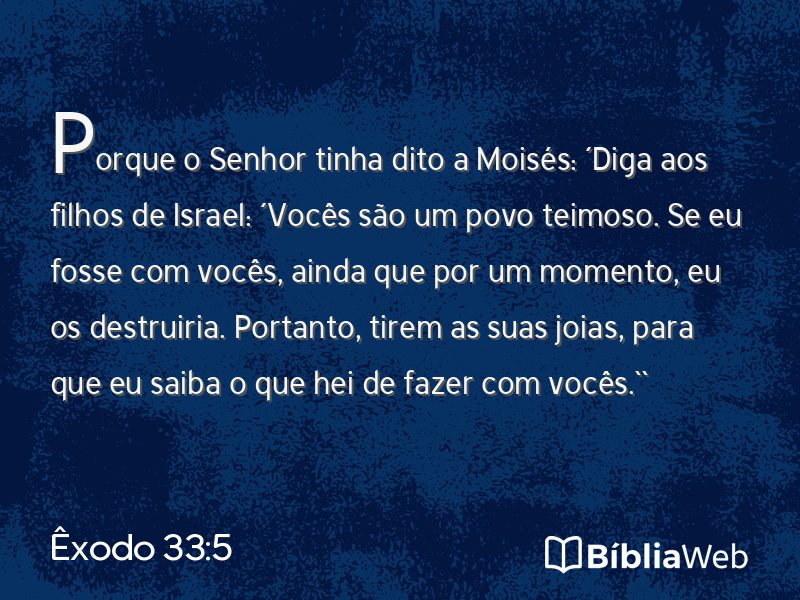 Êxodo 33:5 em imagem para compartilhar