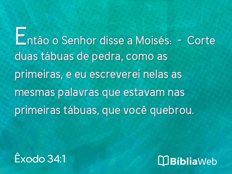 Êxodo 34:1 em imagem para compartilhar