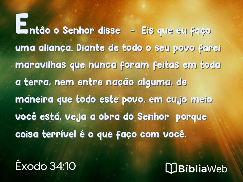 Êxodo 34:10 em imagem para compartilhar