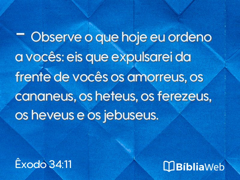 Êxodo 34:11 em imagem para compartilhar
