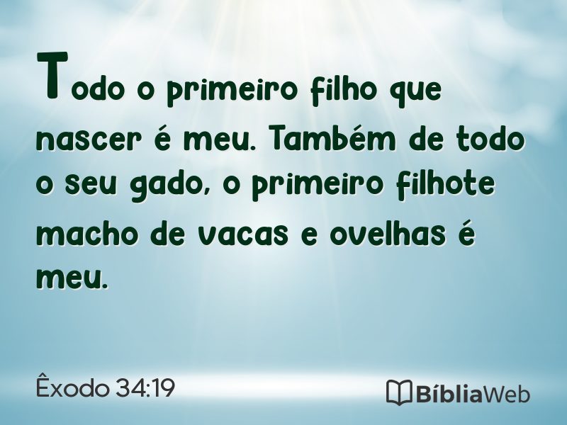 Êxodo 34:19 em imagem para compartilhar