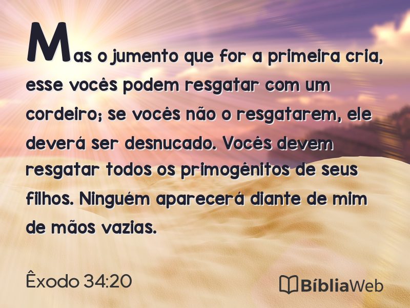 Êxodo 34:20 em imagem para compartilhar