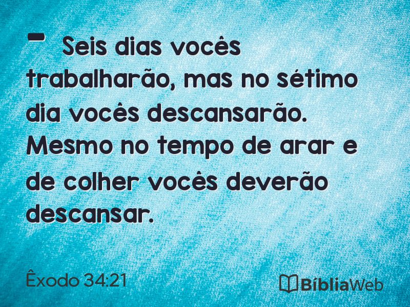 Êxodo 34:21 em imagem para compartilhar