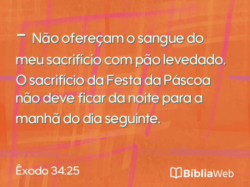 Êxodo 34:25 em imagem para compartilhar