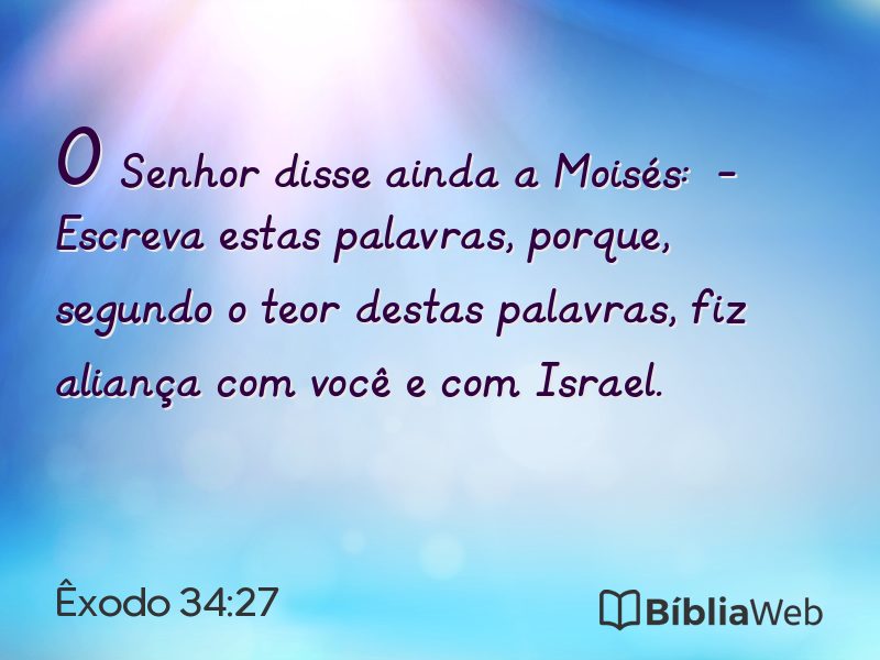 Êxodo 34:27 em imagem para compartilhar