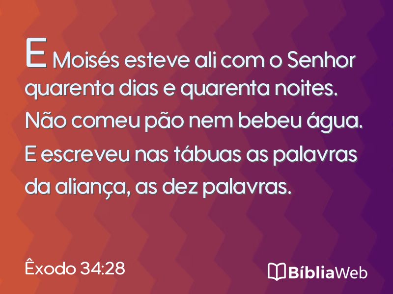 Êxodo 34:28 em imagem para compartilhar