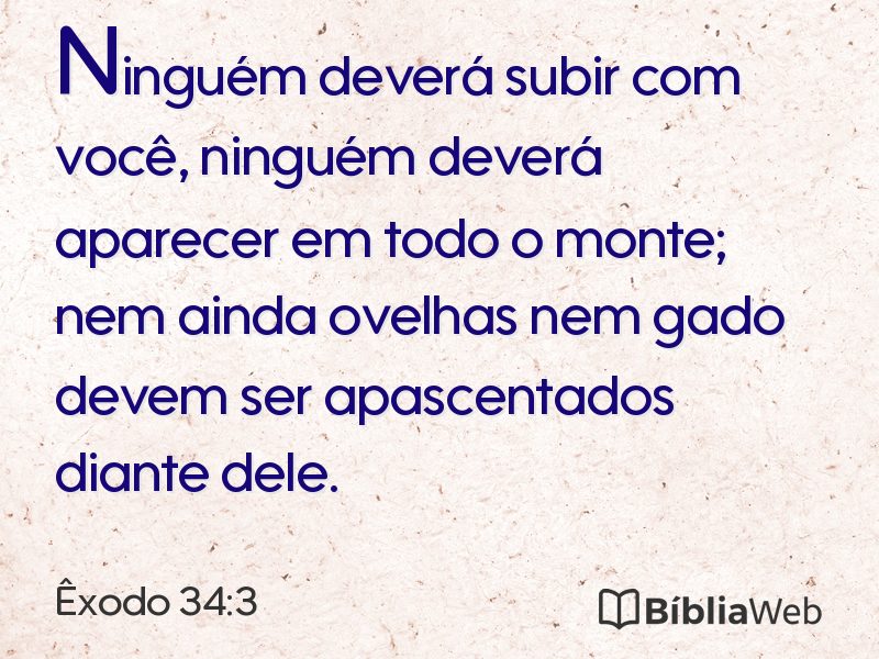 Êxodo 34:3 em imagem para compartilhar