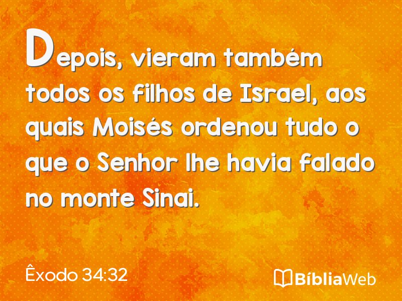 Êxodo 34:32 em imagem para compartilhar