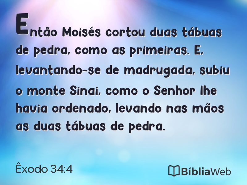Êxodo 34:4 em imagem para compartilhar