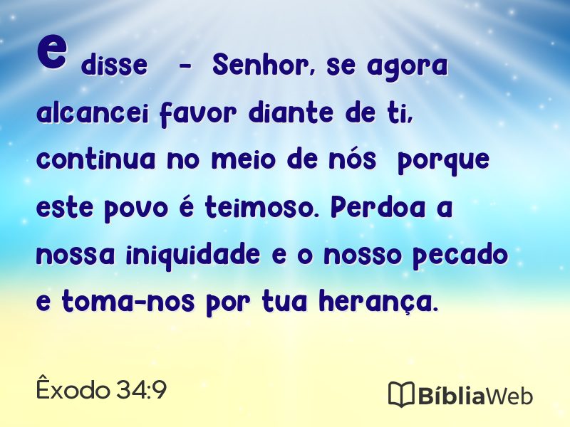 Êxodo 34:9 em imagem para compartilhar