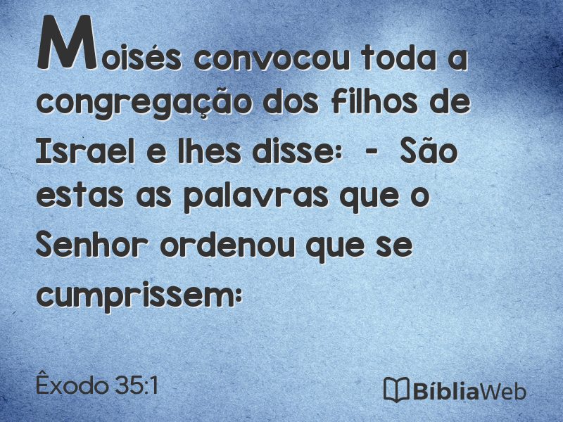 Êxodo 35:1 em imagem para compartilhar