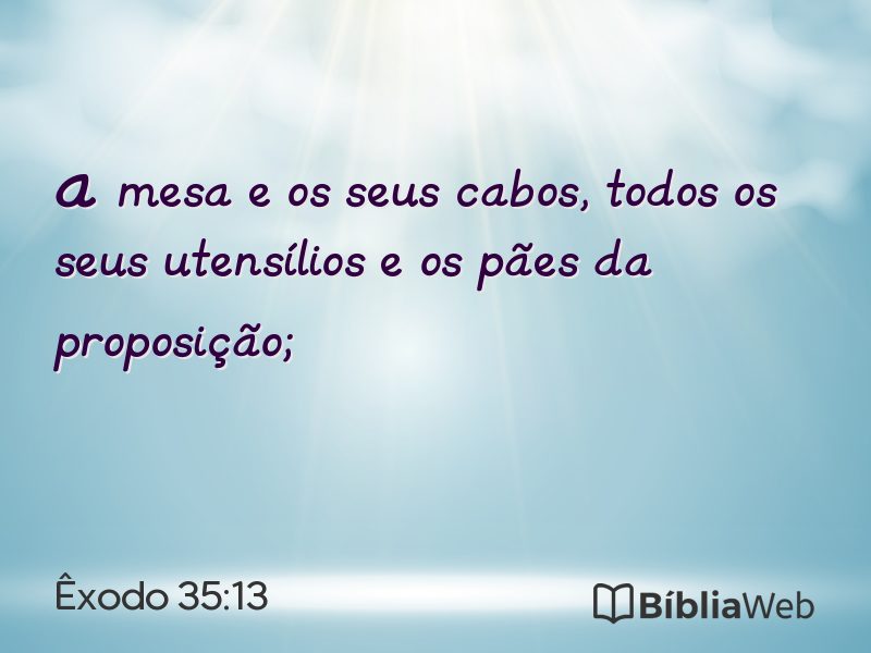 Êxodo 35:13 em imagem para compartilhar