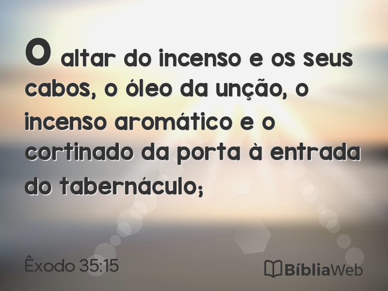 Êxodo 35:15 em imagem para compartilhar