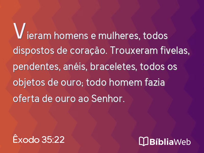 Êxodo 35:22 em imagem para compartilhar