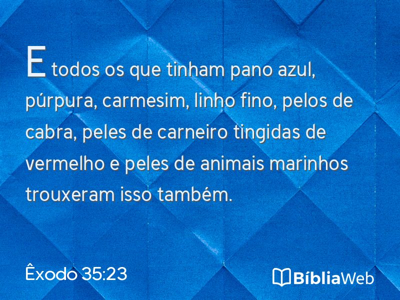 Êxodo 35:23 em imagem para compartilhar