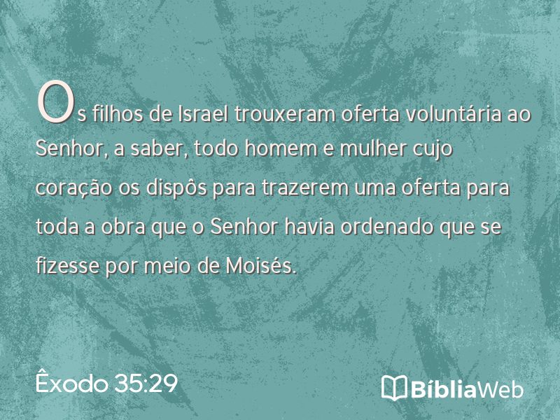 Êxodo 35:29 em imagem para compartilhar