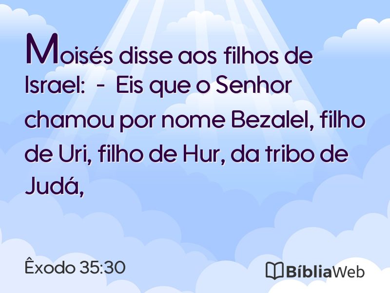 Êxodo 35:30 em imagem para compartilhar